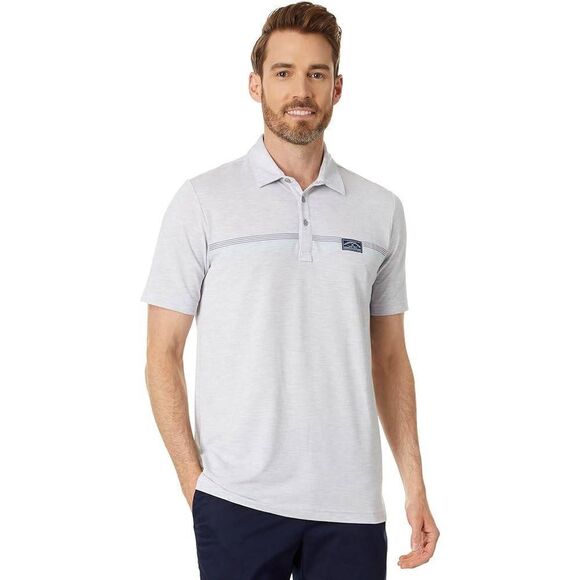 Travis Mathew Polo Shirt Mens XXL (Slim Fit) Light Gray Short Sleeve Logo - Picture 1 of 7